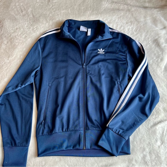 Adidas zip up jacket, color navy, size medium - Picture 1 of 2